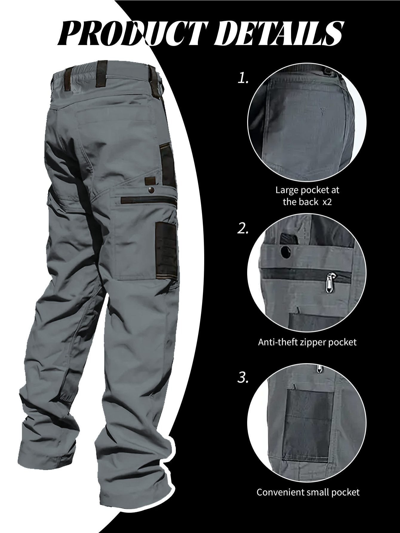 DISI Mens Straight Cargo Pants Quick Dry MultiPocket