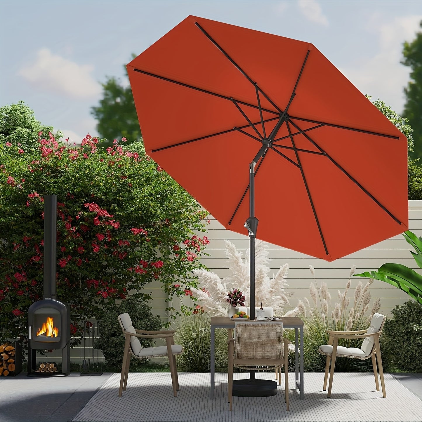 Durable Outdoor Patio Umbrella with Easy Tilt and Crank System - Parry's Picks
