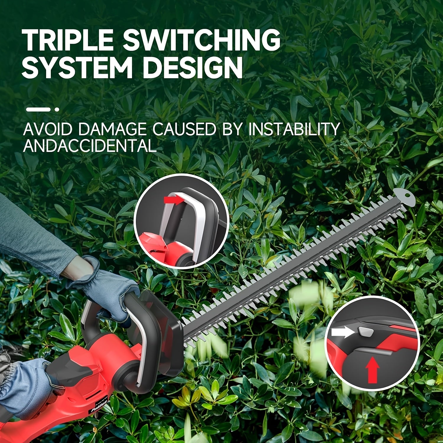 PULlTUO Cordless Hedge Trimmer with Dual-Action Blades - Parry's Picks