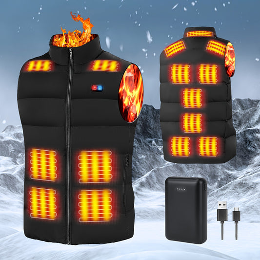 Ortizan Universal Heated Jacket For Men And Women, Electric Thermal Vest, Lightweight And Warm, With Battery Pack, Outdoor Heating Body Gear, Suitable For Winter Hunting, Skiing And Other Activities.