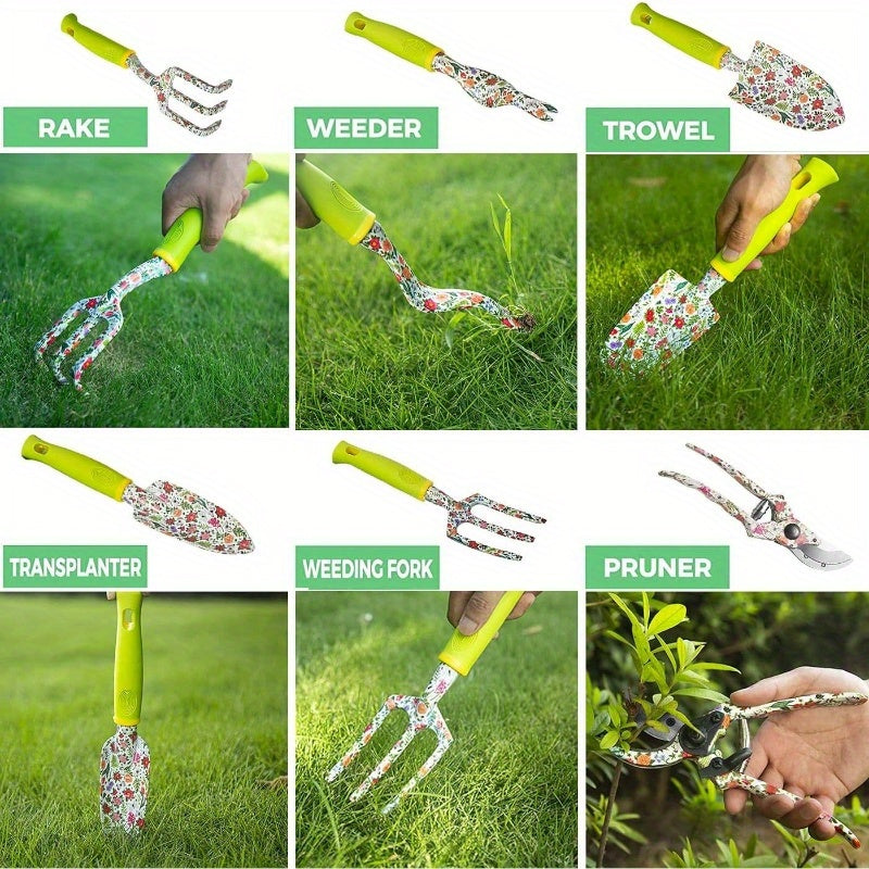 Cute Heavy Duty Aluminum Garden Tool Set with Rubber Grip - Parry's Picks