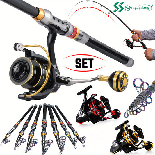 Sougayilang Carbon Fiber Telescopic Fishing Rod And Reel