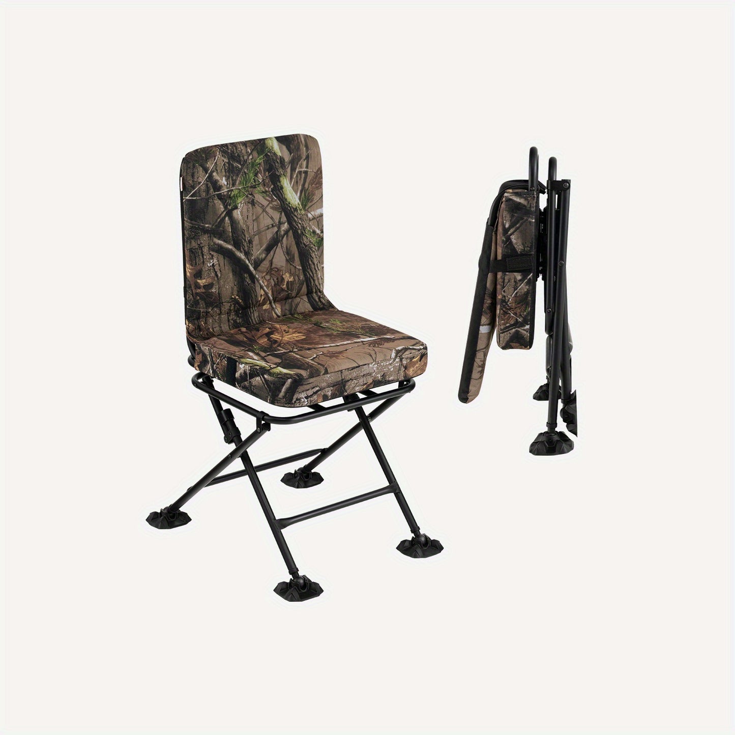GYMAX 360 Degree Swivel Folding Hunting Chair with Padded Comfort