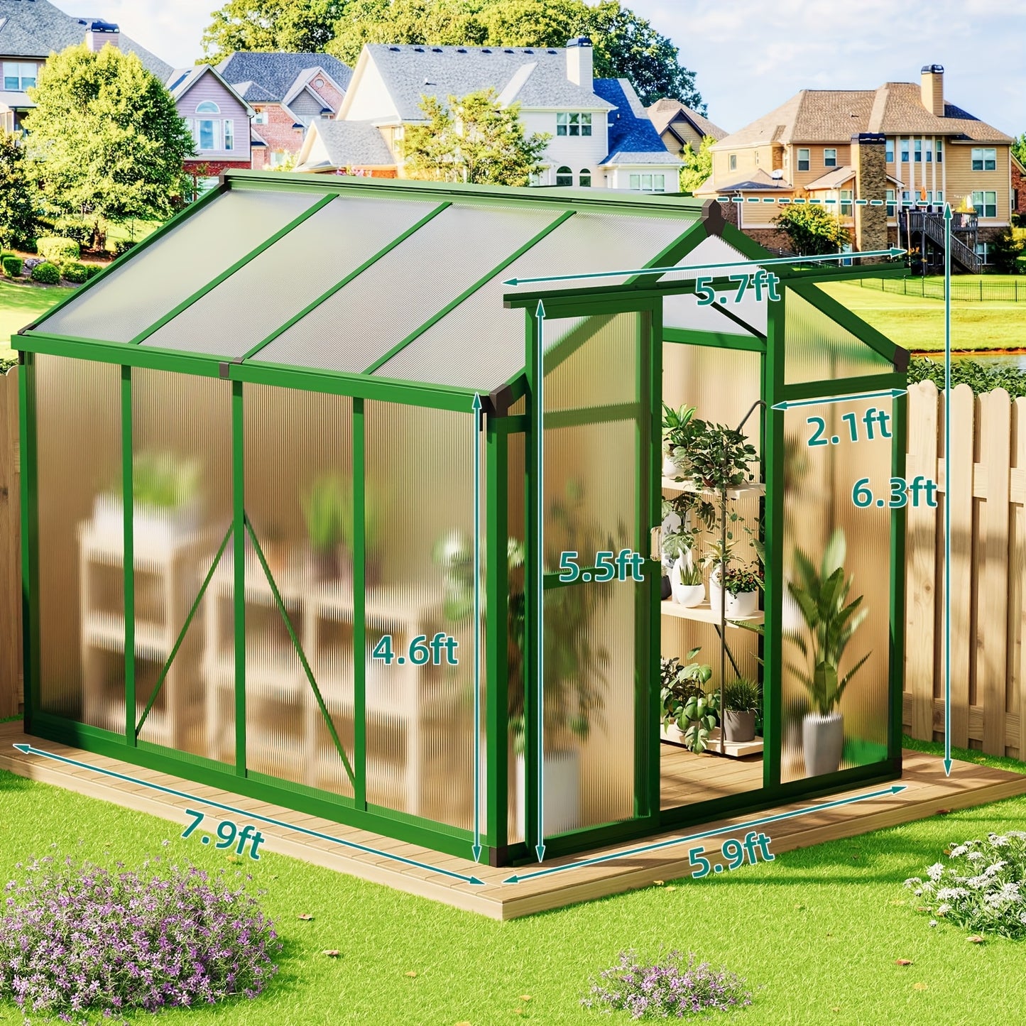 Walk In Greenhouse With Vent Roof Window And Aluminum Frame
