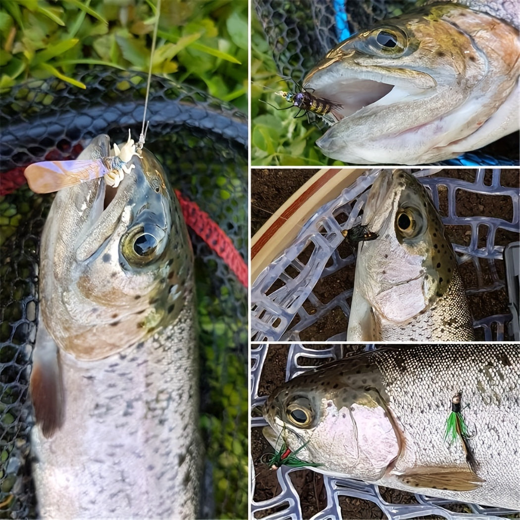 QIEVCRME Fly Fishing Flies Kit 100pcs Dry Wet Lures