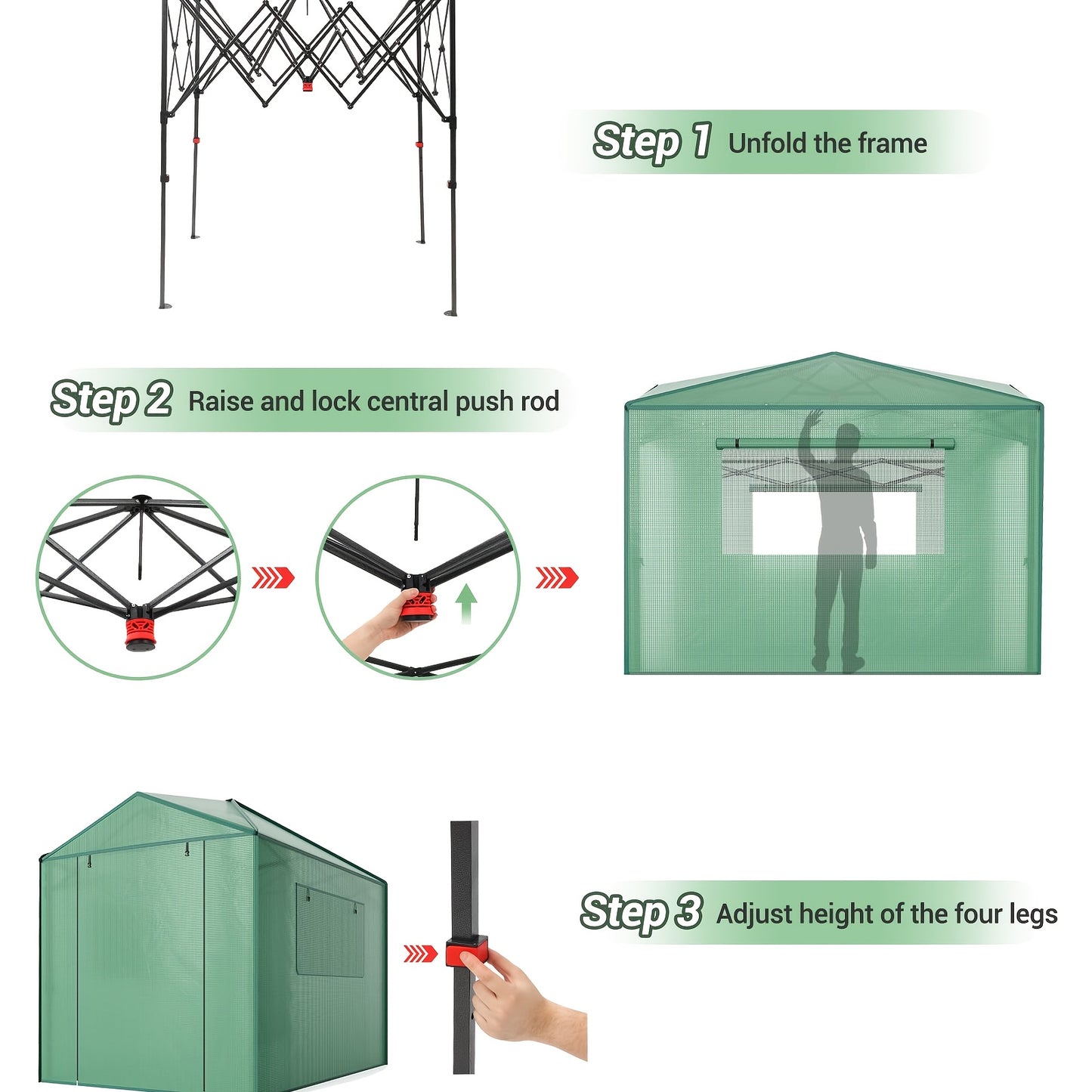 Portable Greenhouse Kit For Gardening With Zipper Door