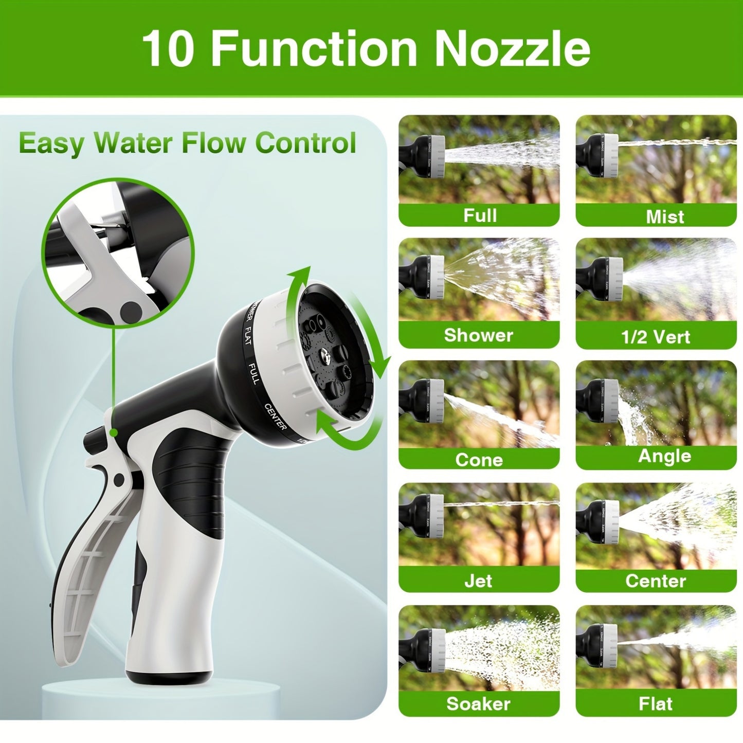 Heavy-Duty Stainless Steel Garden Hose With Multi-Function Nozzles - Parry's Picks