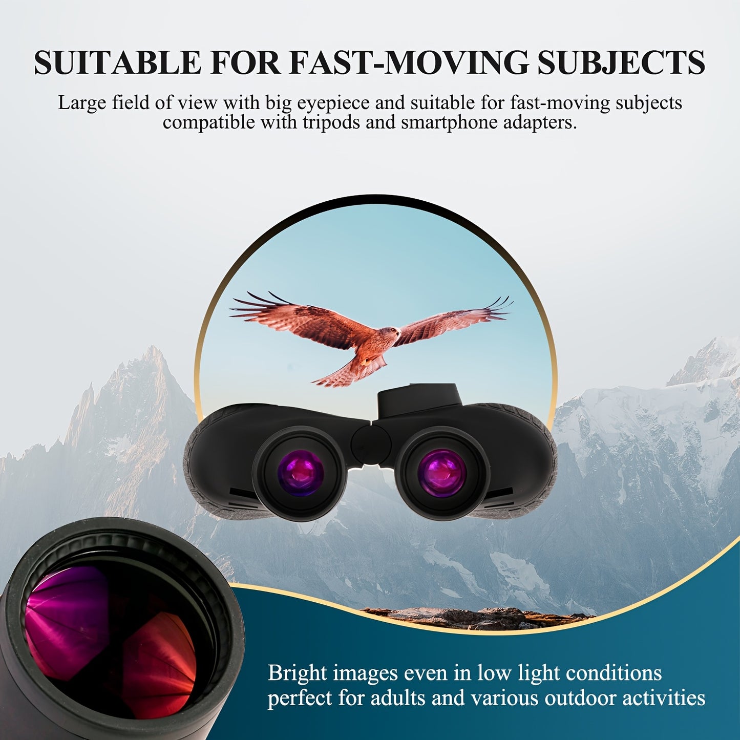 High Definition Binoculars With Reticle And Travel Case
