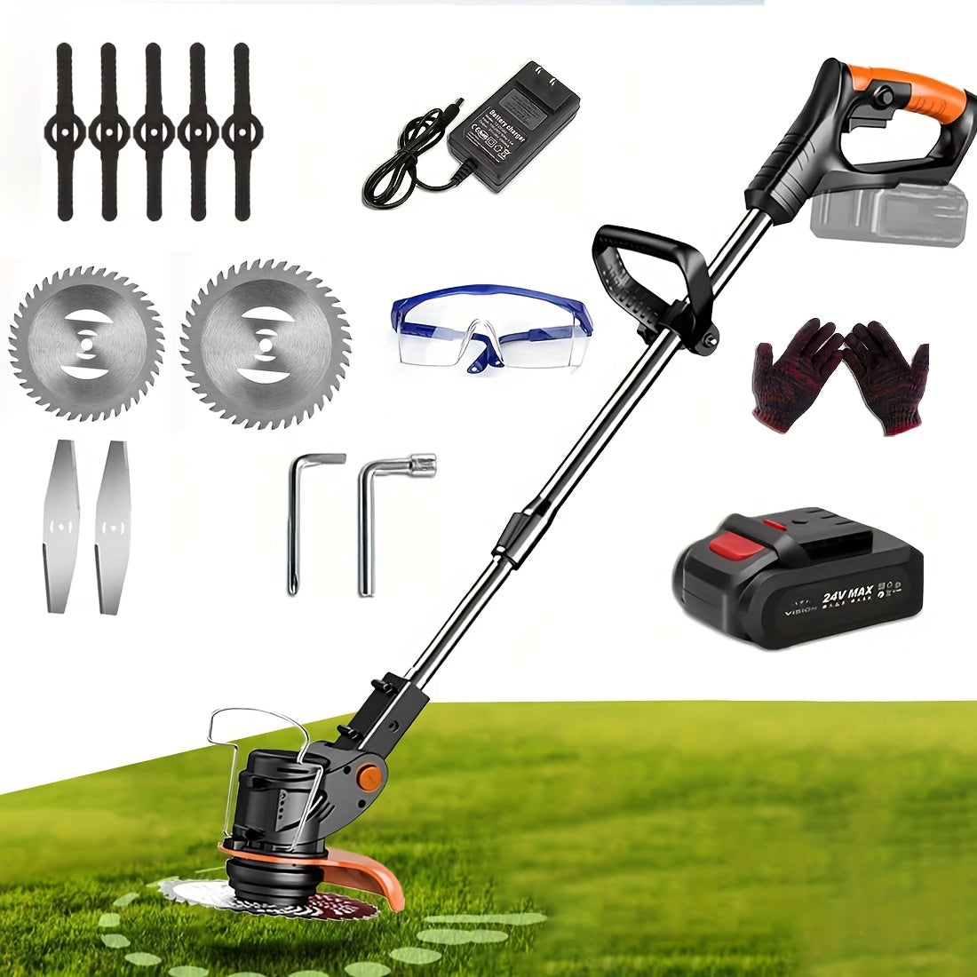 Portable Electric Lawn Mower With Rechargeable Lithium Batteries