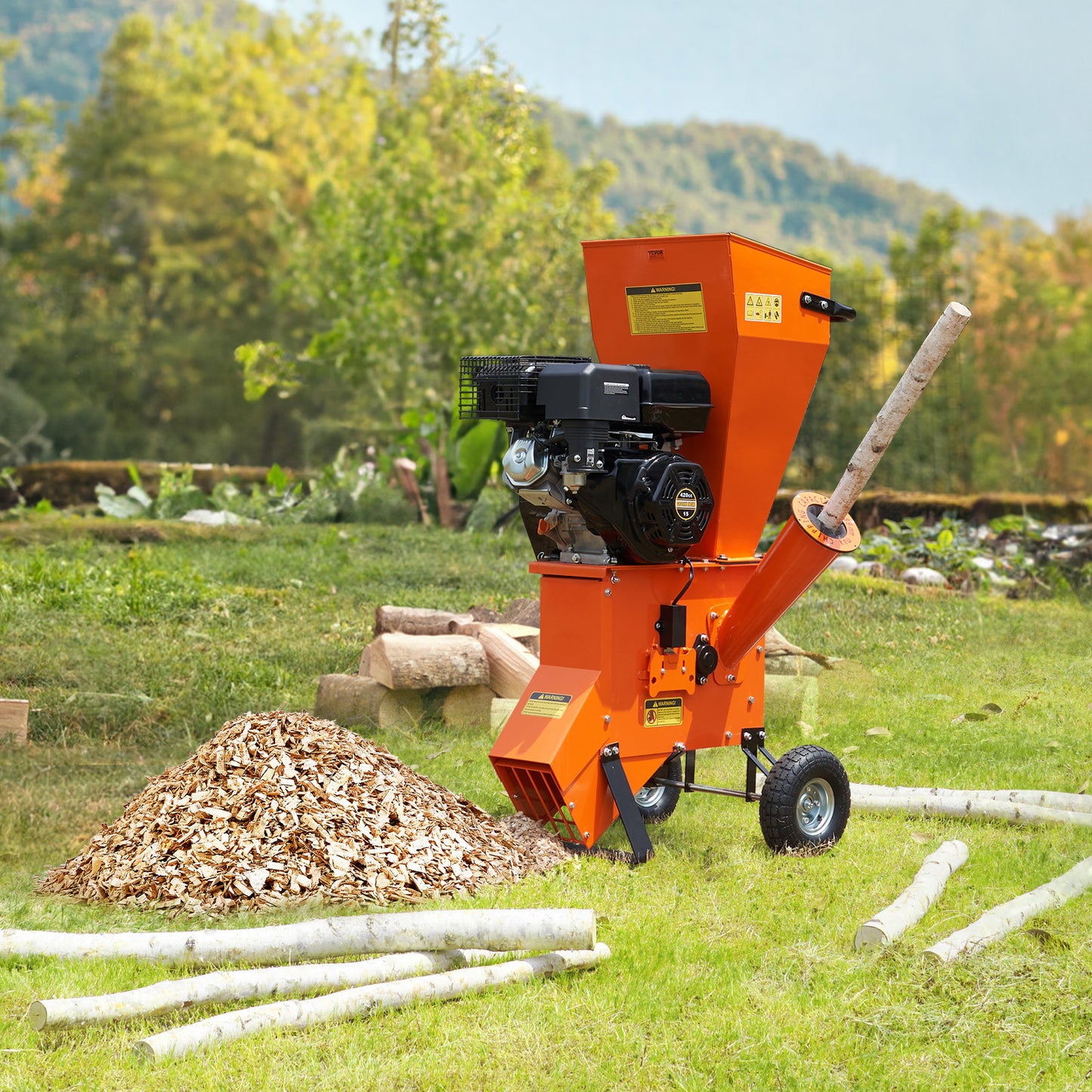 VEVOR Wood Chipper Shredder Mulcher Three In One Gas Power