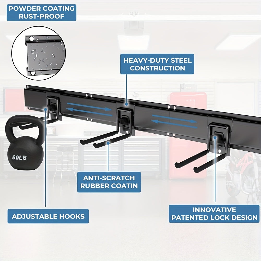 Heavy-Duty Wall Mount Garage Tool Organizer with Adjustable Hooks - Parry's Picks