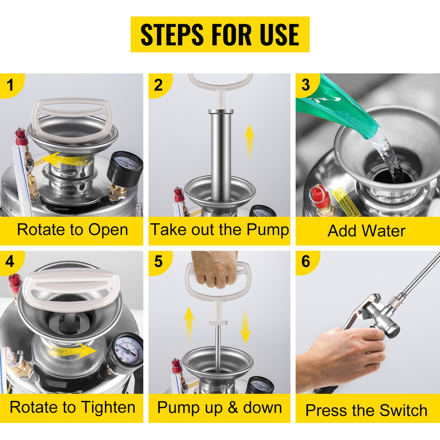 VEVOR Stainless Steel Sprayer For Garden Lawn And Sanitizing