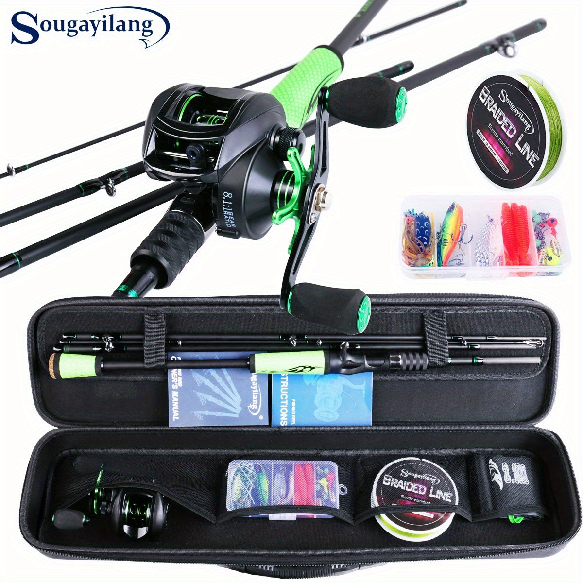 Sougayilang Premium Fishing Rod And Reel Set Carbon Fiber