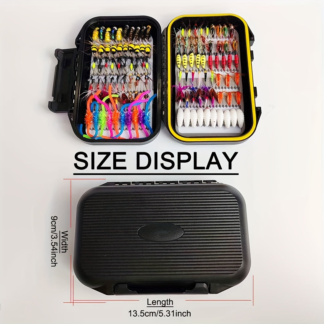 QIEVCRME 114Pc Fly Fishing Lure Kit With Dry Wet Flies