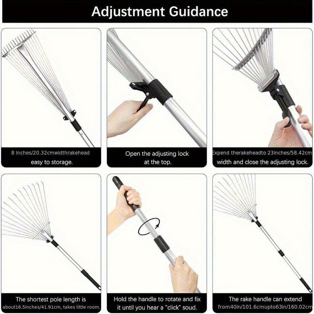 Adjustable Garden Leaf Rake for Effortless Lawn Cleanup - Parry's Picks