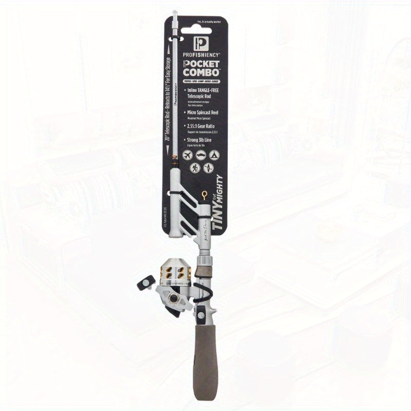 Compact Pocket Spincast Fishing Pole and Reel Combo