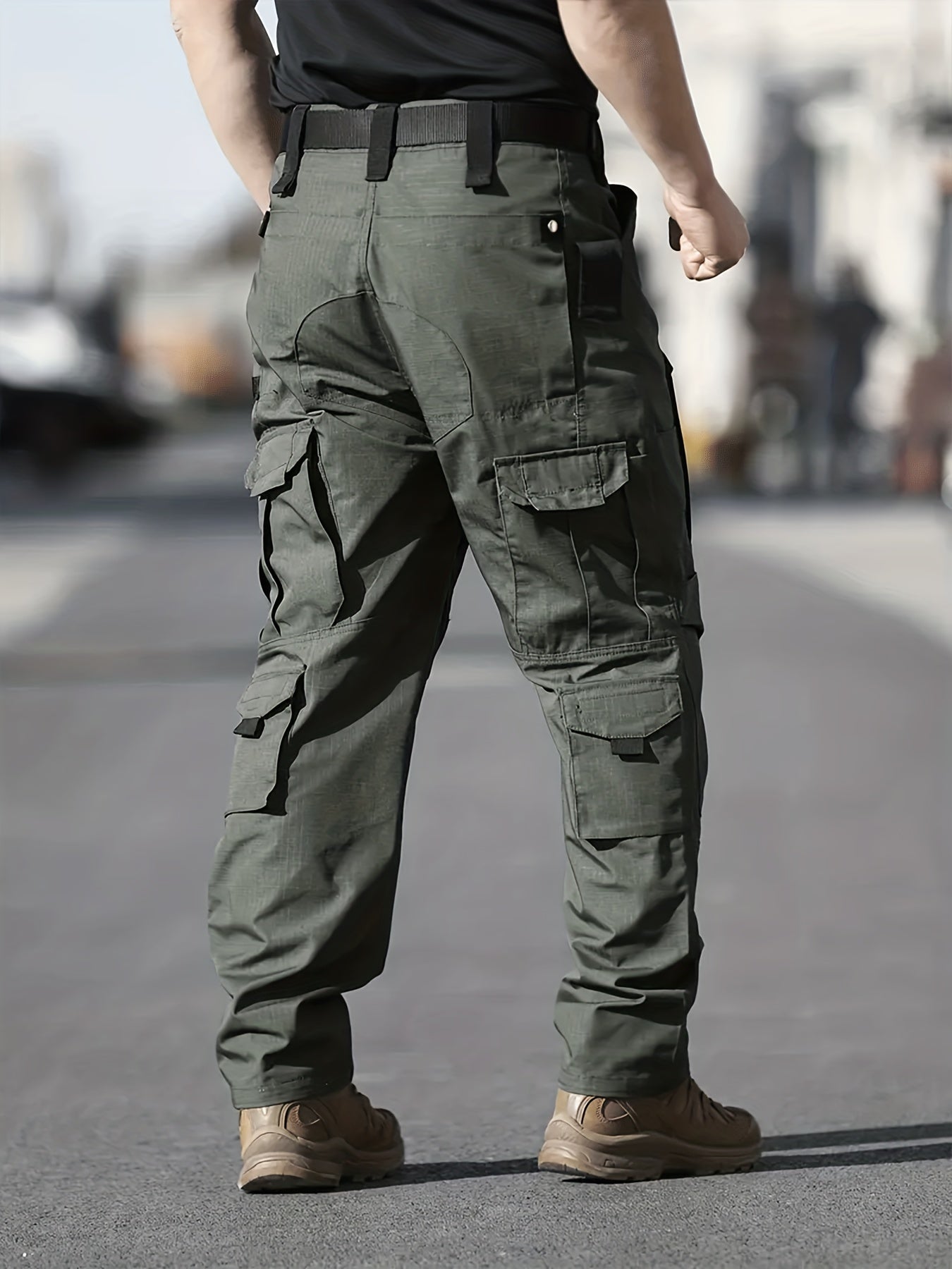 海洋沐汐 Men Tactical Work Pants Heavy Duty MOLLE Cargo MultiPocket - Parry's Picks