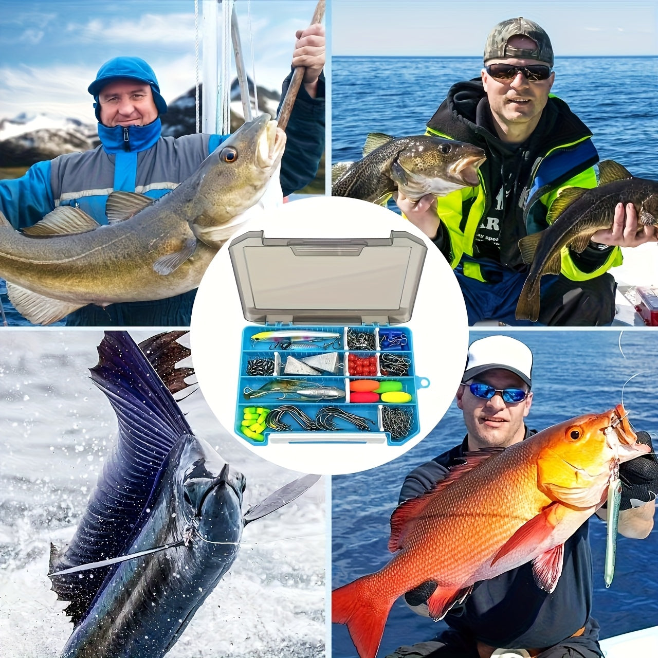 Surf Fishing Tackle Kit With Pompano Rig And Accessories