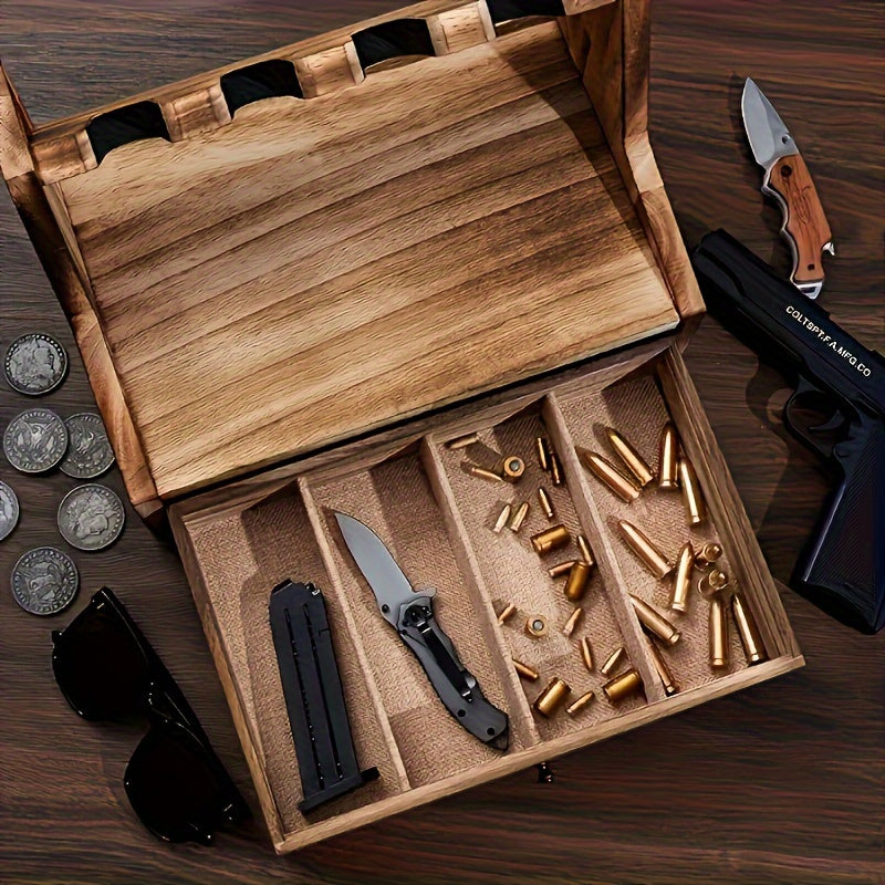 Heavy-Duty Solid Wood Gun Rack With Drawer Organizer - Parry's Picks