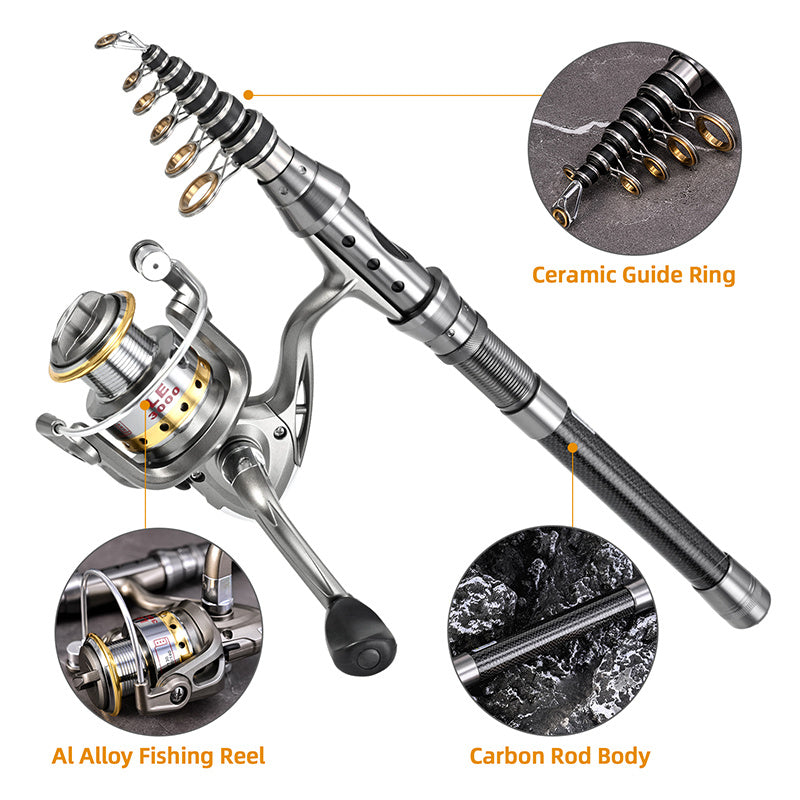 Telescopic Fishing Rod and Reel Combo Full Kit for Anglers - Parry's Picks