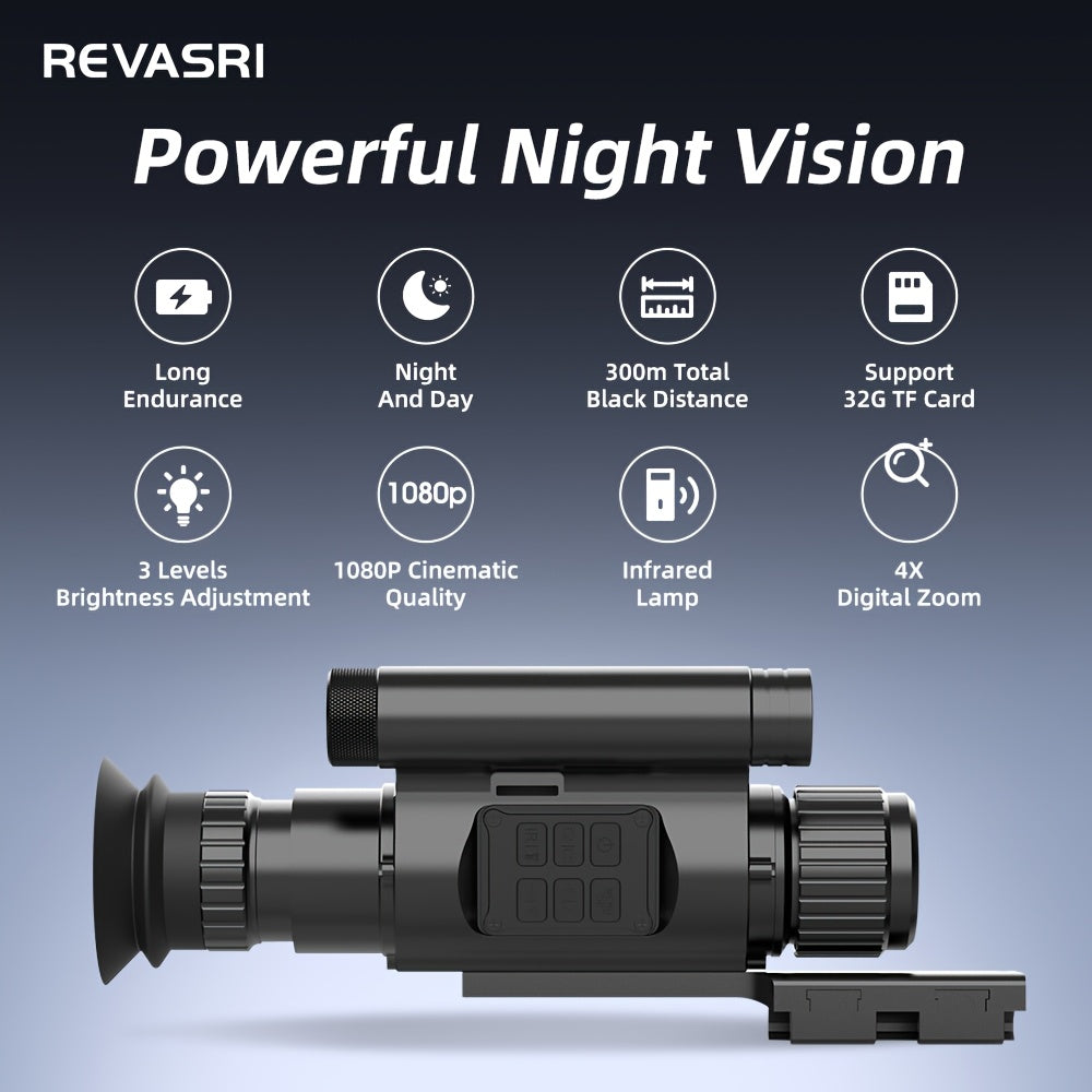 Revasri Clip On Night Vision Monocular 1080P Observation