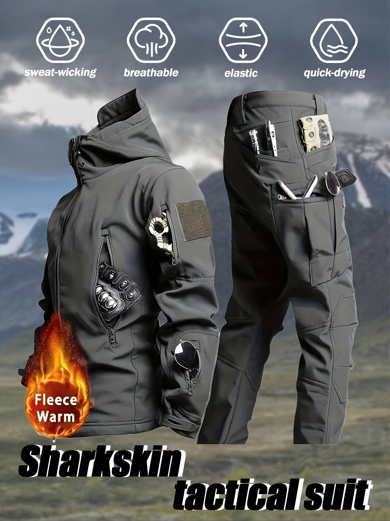 Men's 2-Piece Jacket And Overalls Set Warm Windproof Outerwear - Parry's Picks