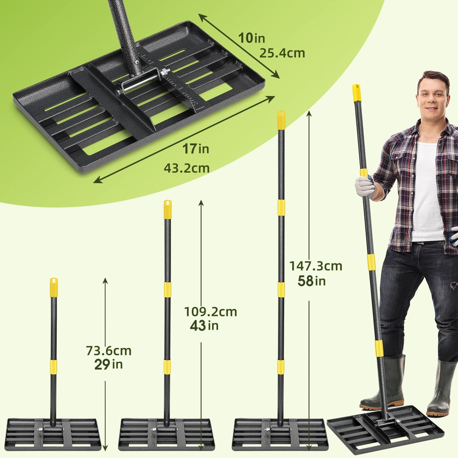 Heavy Duty Stainless Steel Lawn Leveling Rake for Perfect Gardens - Parry's Picks