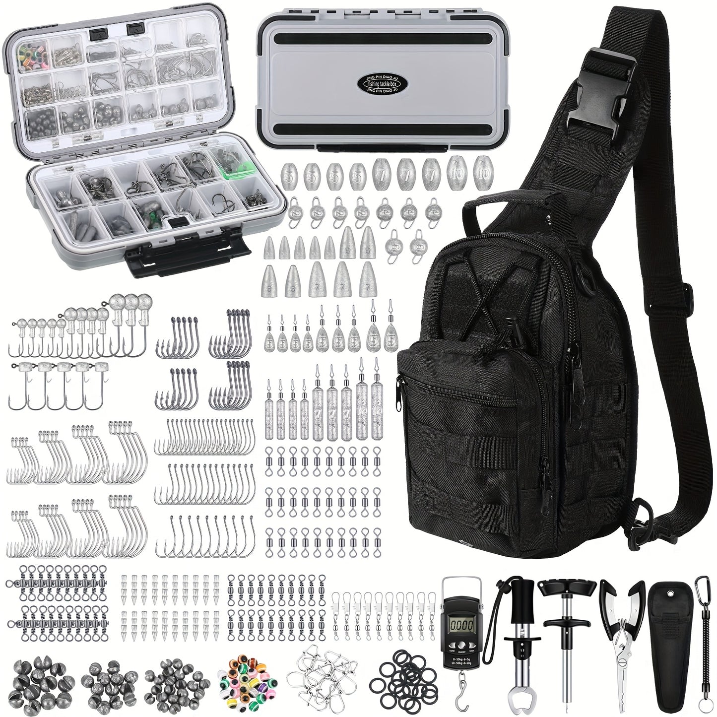 OUTUS 397 Piece Fishing Tool Kit With Backpack Tackle Box