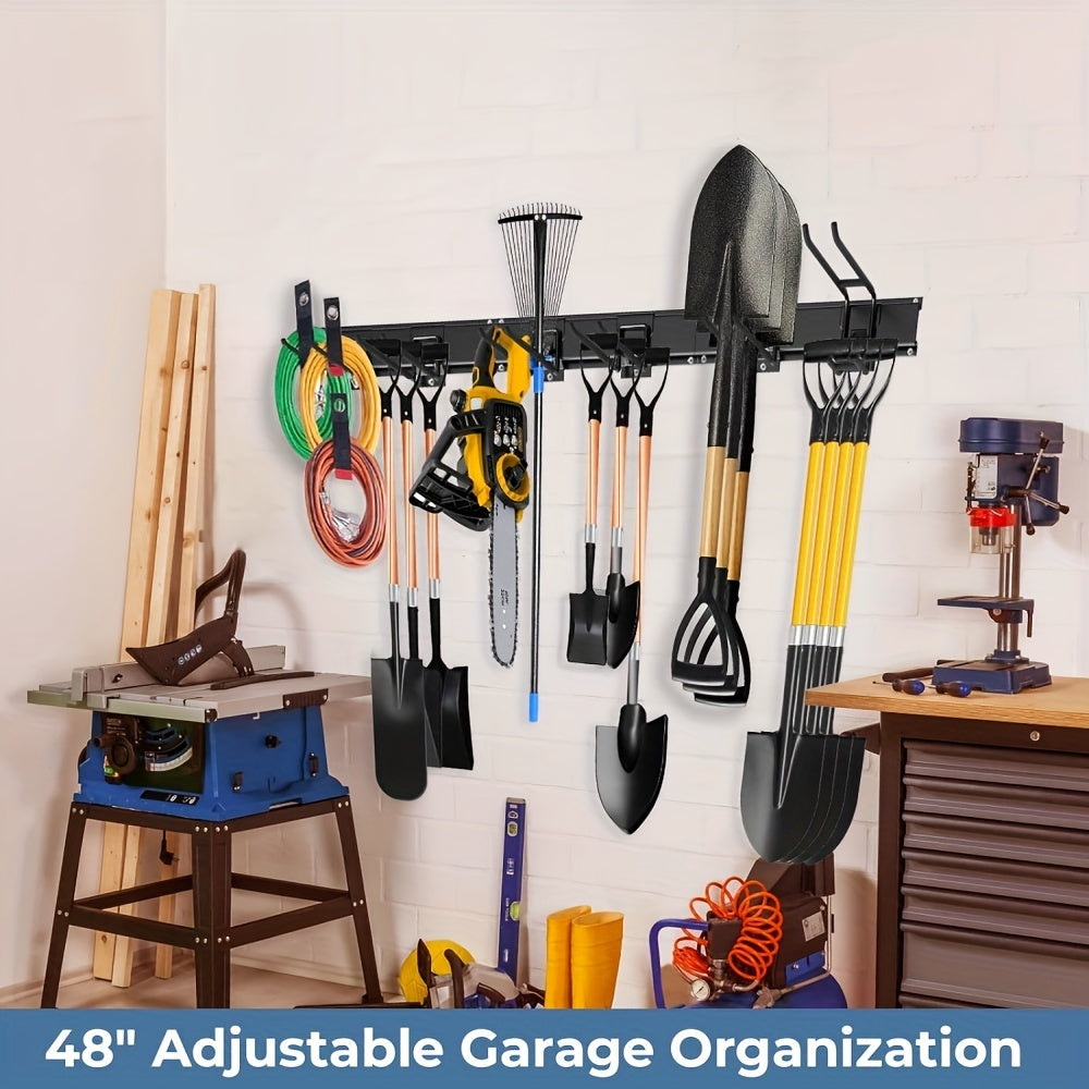 Heavy-Duty Wall Mount Garage Tool Organizer with Adjustable Hooks - Parry's Picks