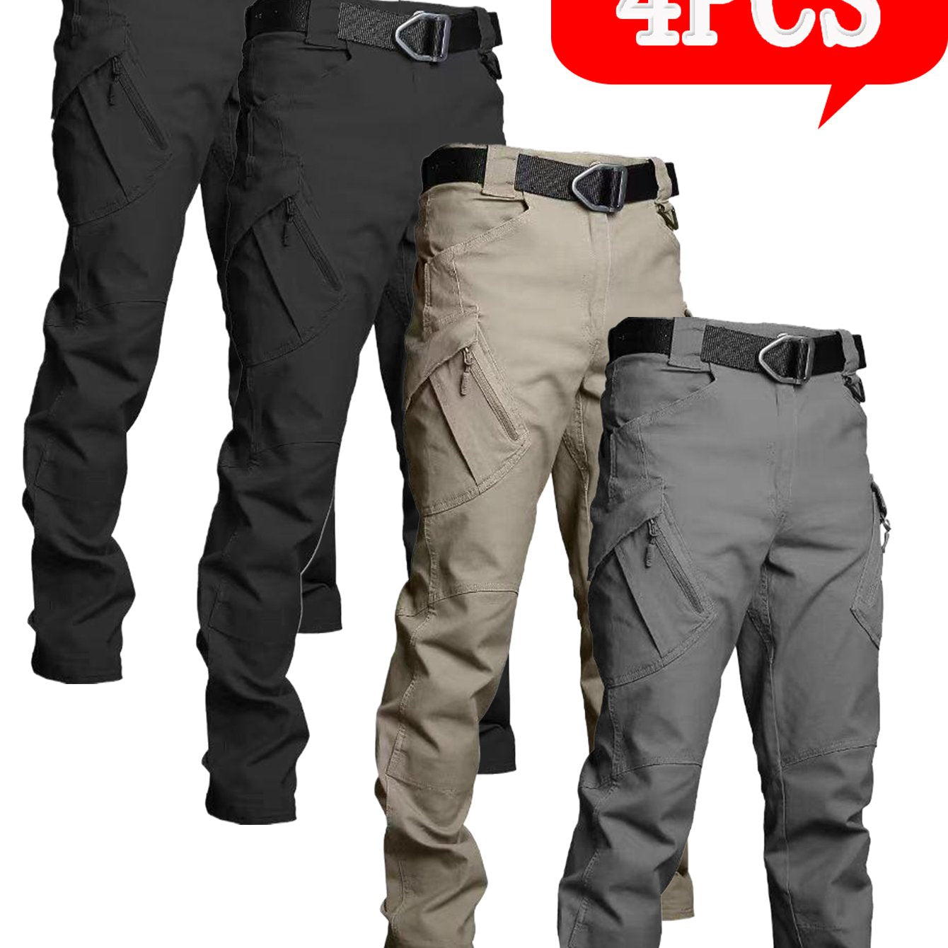 Mens Durable Multi Pocket Tactical Pants Set Quick Dry Breathable Outdoor Work - Parry's Picks