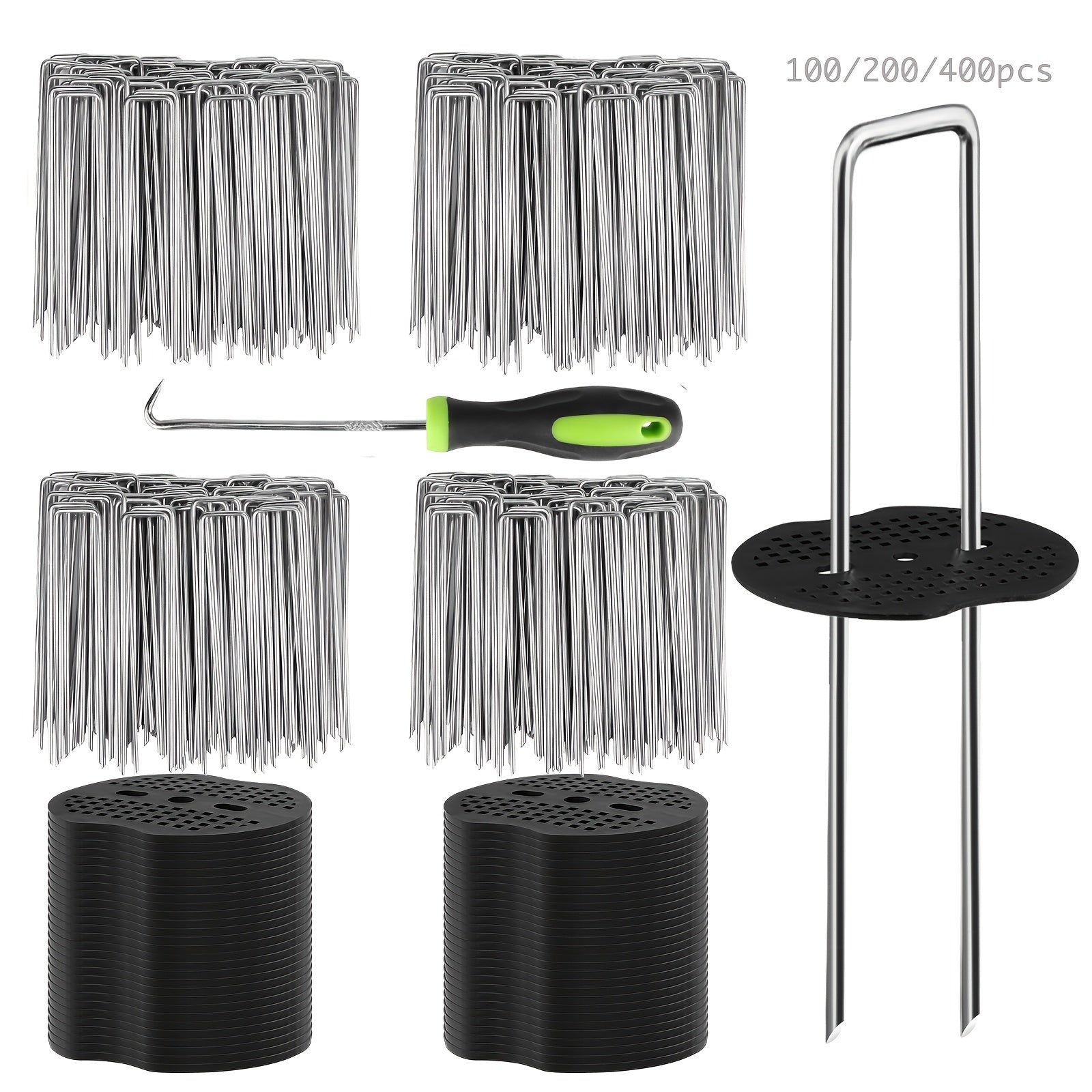 Lawn U-Shaped Spikes Set for Secure Garden Landscaping Solutions - Parry's Picks