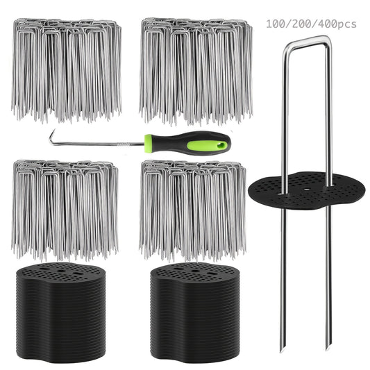 Lawn U-Shaped Spikes Set for Secure Garden Landscaping Solutions - Parry's Picks