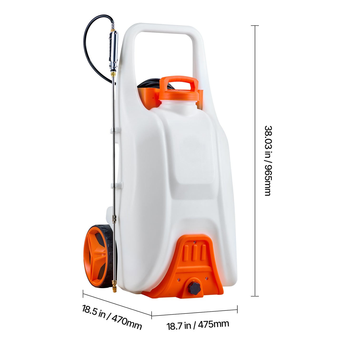 VEVOR Battery Powered Sprayer With Cart Wheeled 0 To 80 PSI