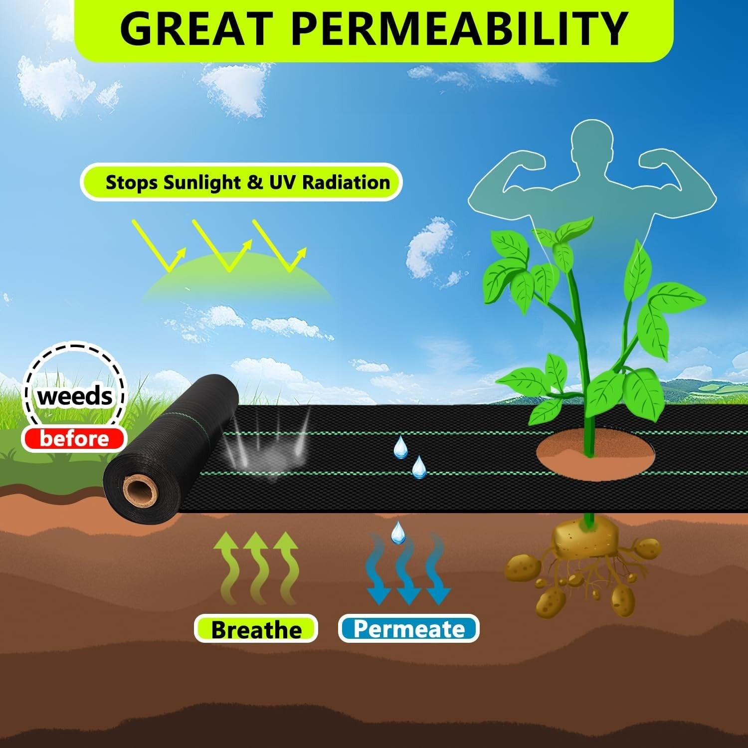 Heavy Duty Weed Barrier Fabric for Effective Garden Protection - Parry's Picks
