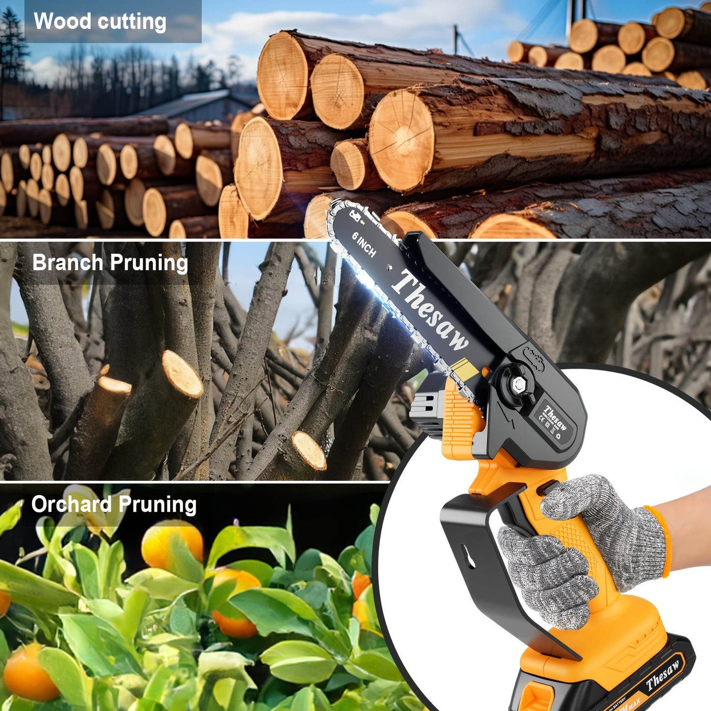 Cordless Mini Chainsaw For Effortless Wood Cutting And Pruning - Parry's Picks