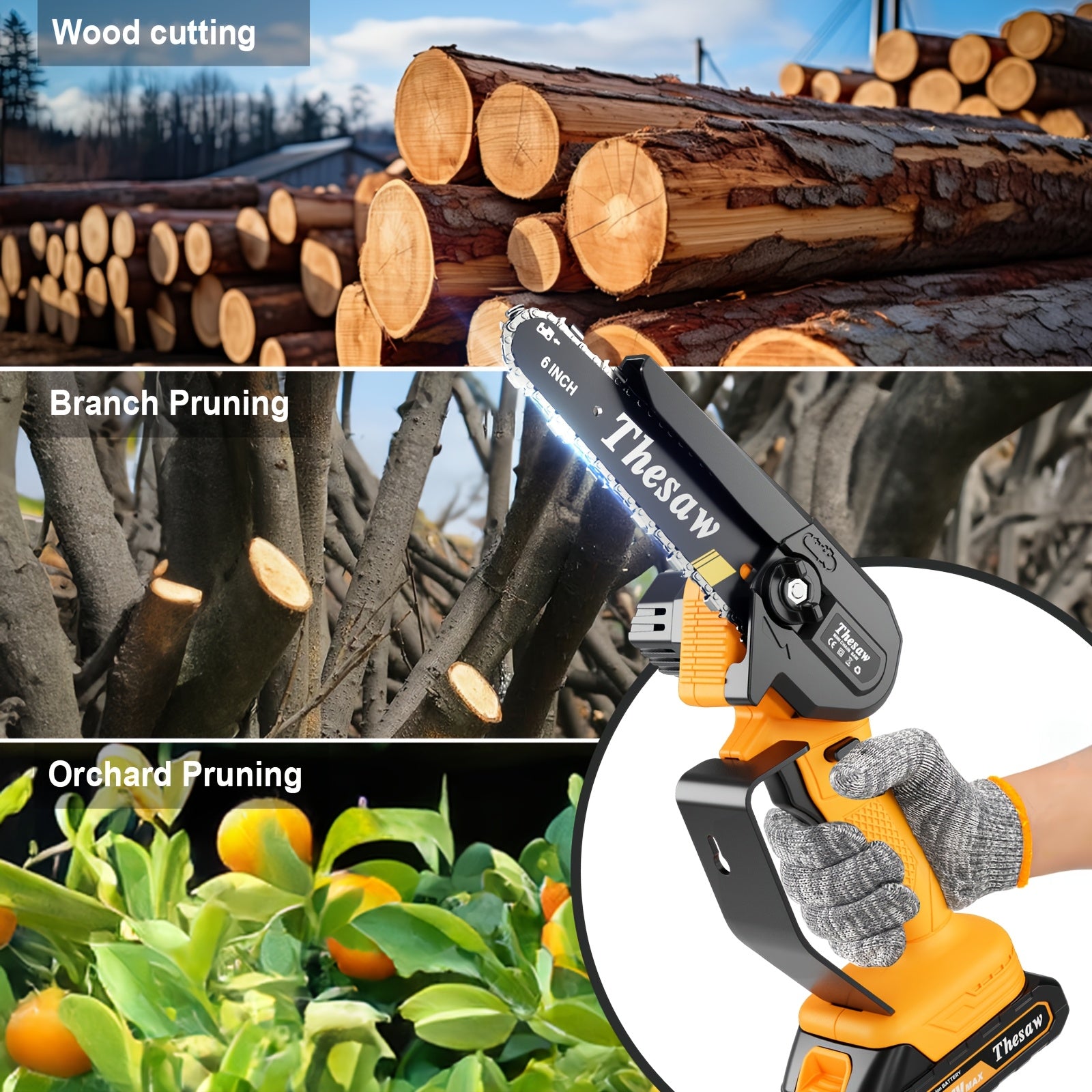 Cordless Mini Chainsaw For Effortless Wood Cutting And Pruning - Parry's Picks