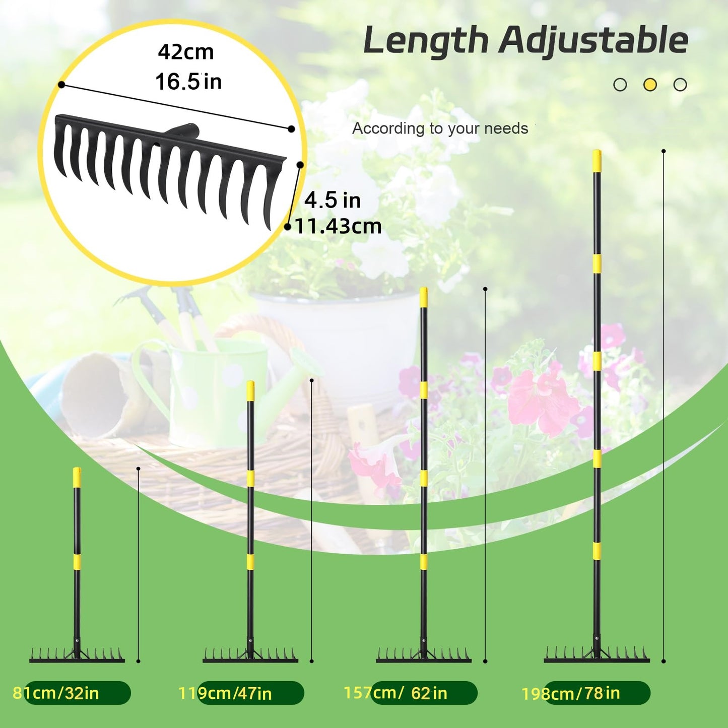 Heavy Duty Bow Rake for Garden Soil and Debris Cleanup - Parry's Picks