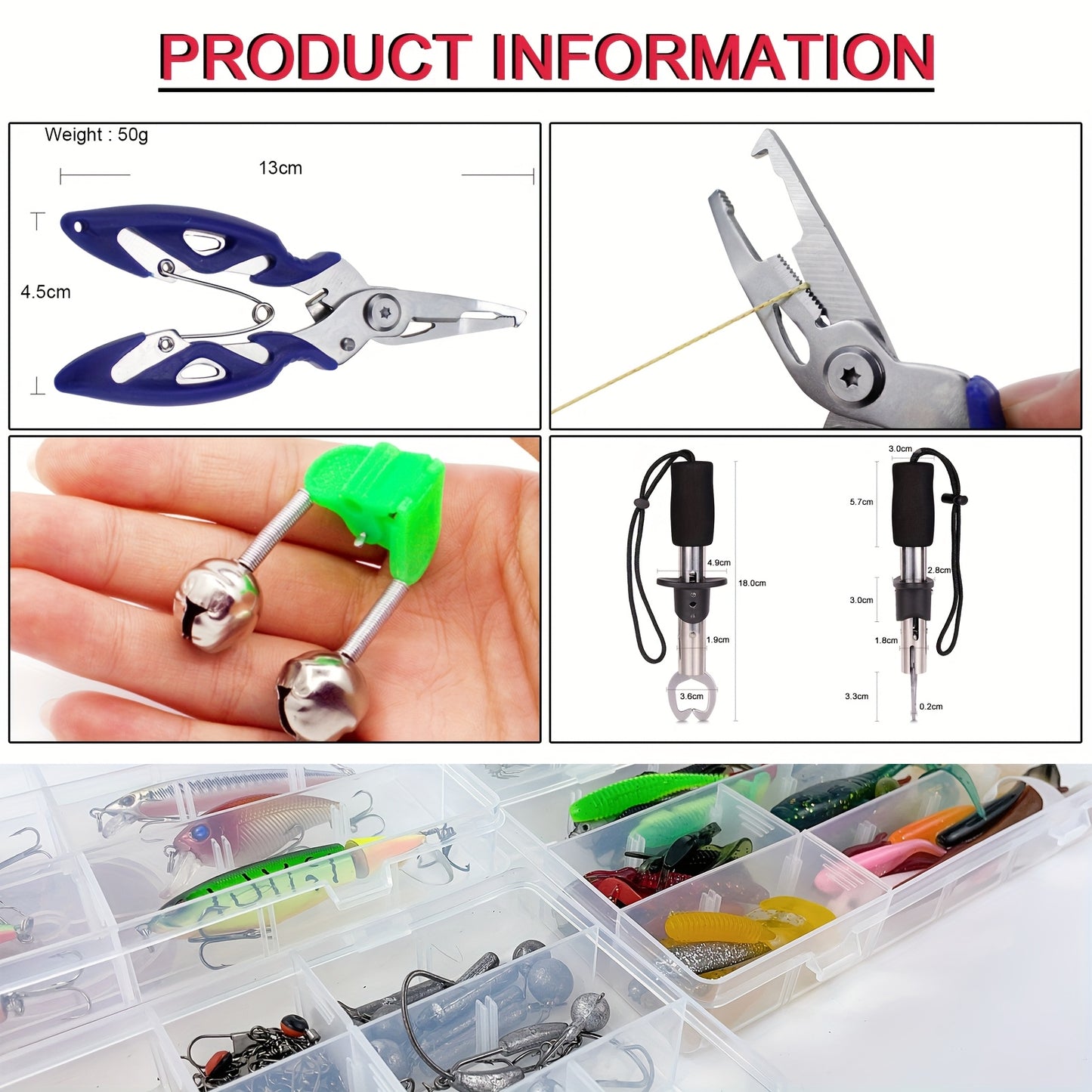 353Pcs Fishing Tackle Box Kit With Lures Freshwater