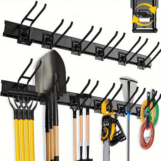 Heavy-Duty Wall Mount Garage Tool Organizer with Adjustable Hooks - Parry's Picks