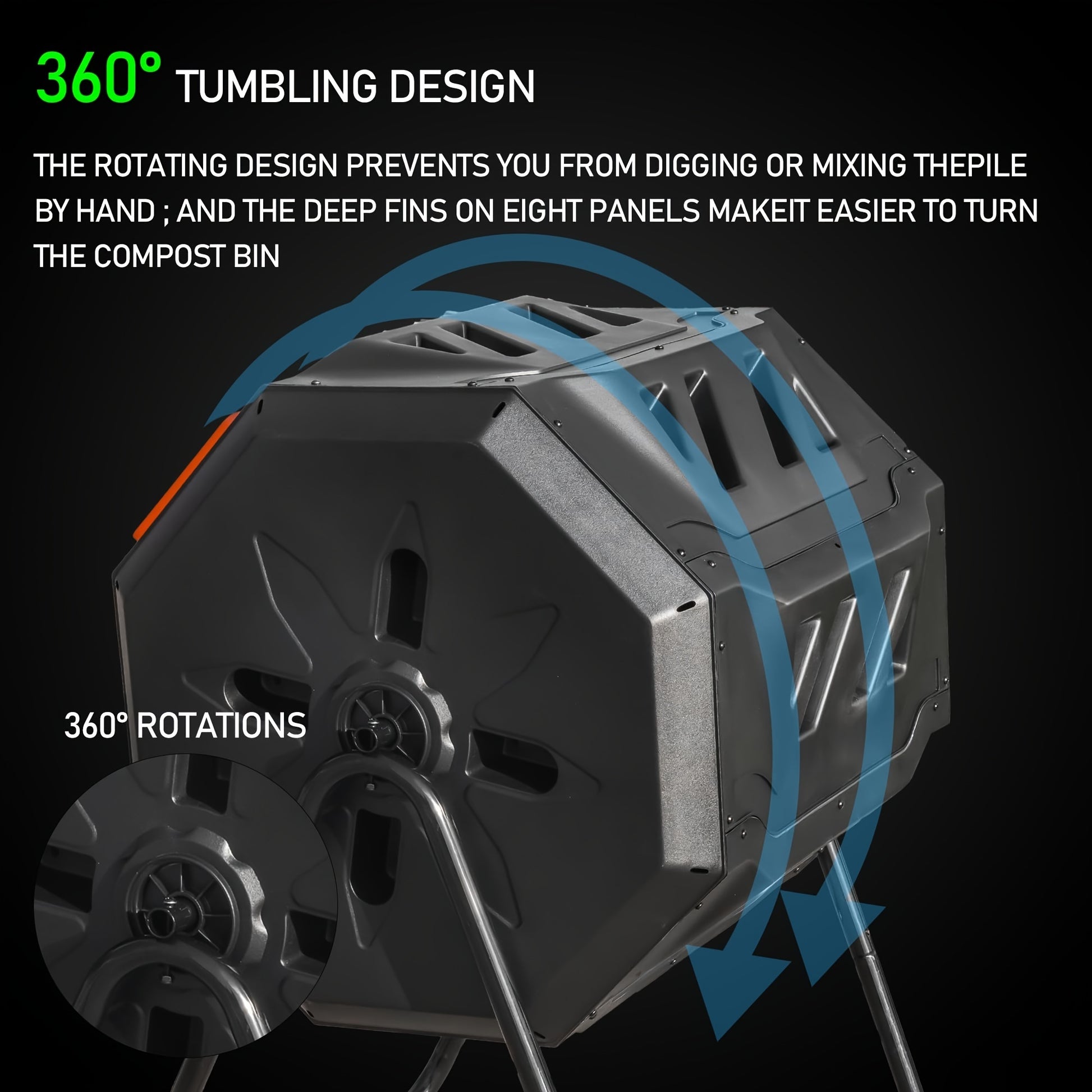 Dual Chamber Tumbling Compost Bin with Sliding Doors - Parry's Picks