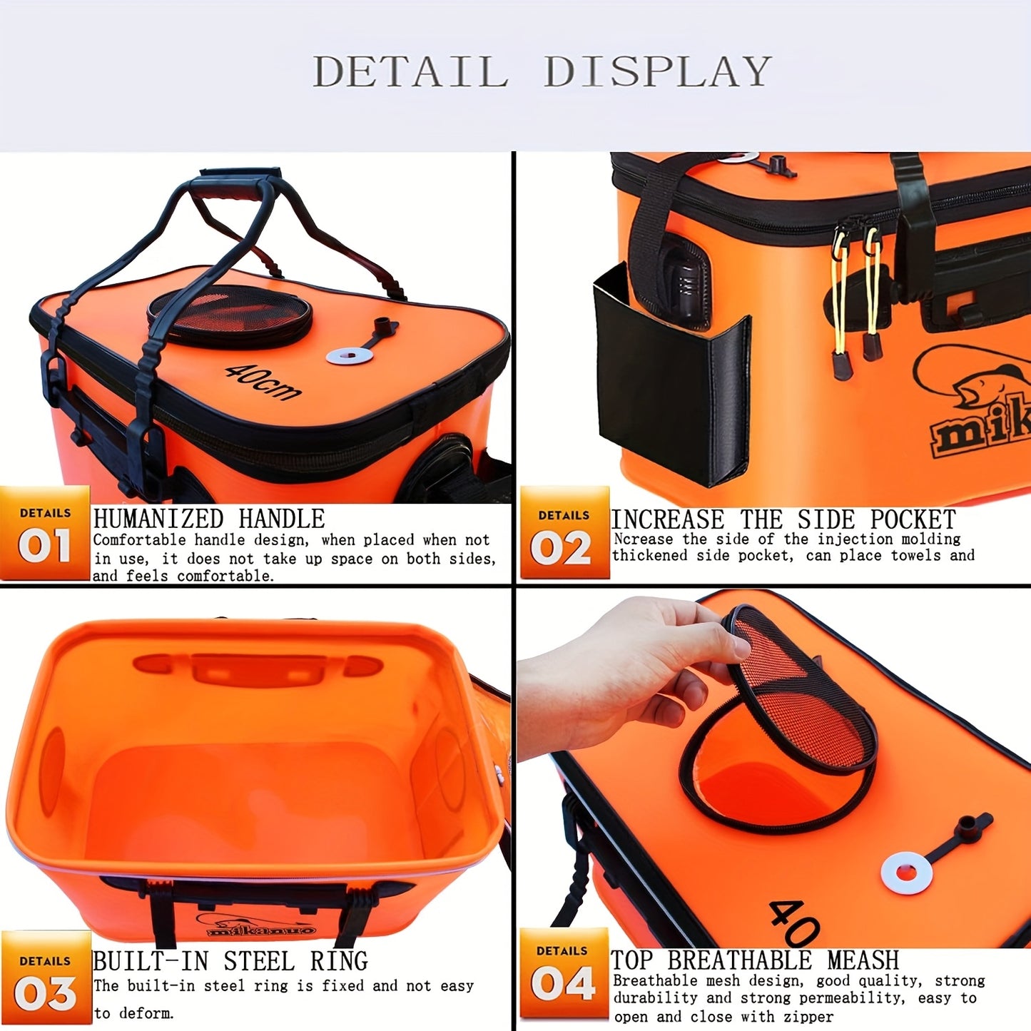 Foldable EVA Fishing Bag Bait Bucket Live Fish Carrier