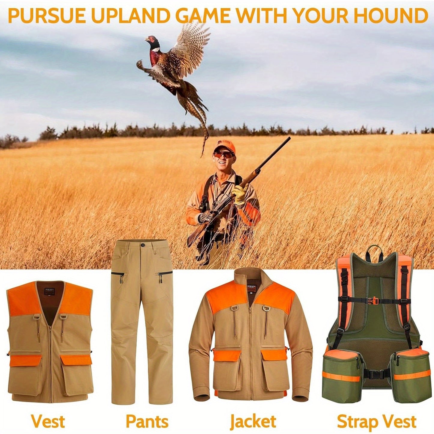 Upland Hunting Vest And Backpack With Game Pouch For Quail