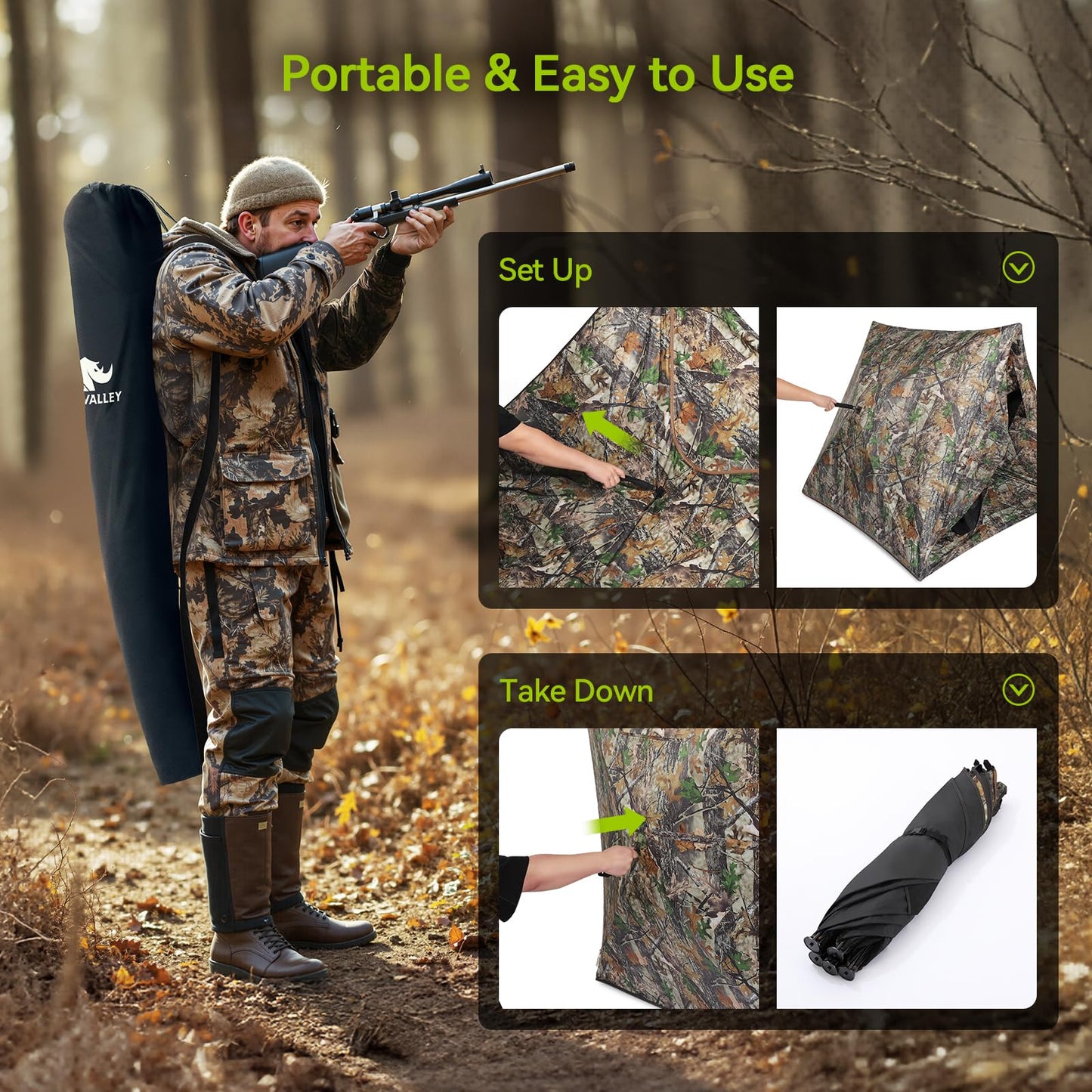TIDEWE Hunting Blind Pop Up Ground Shelter With Mesh Windows - Parry's Picks