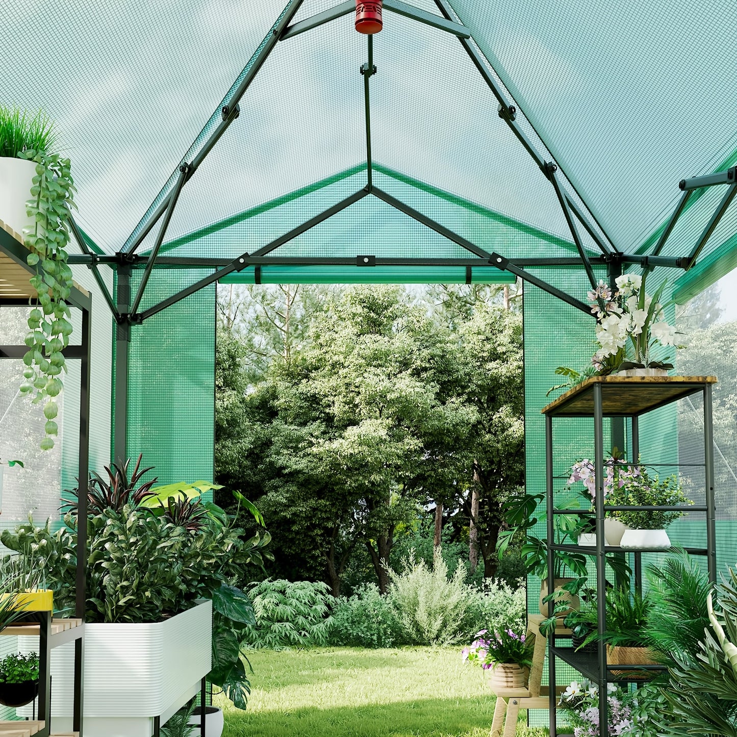 Portable Greenhouse Kit For Gardening With Zipper Door