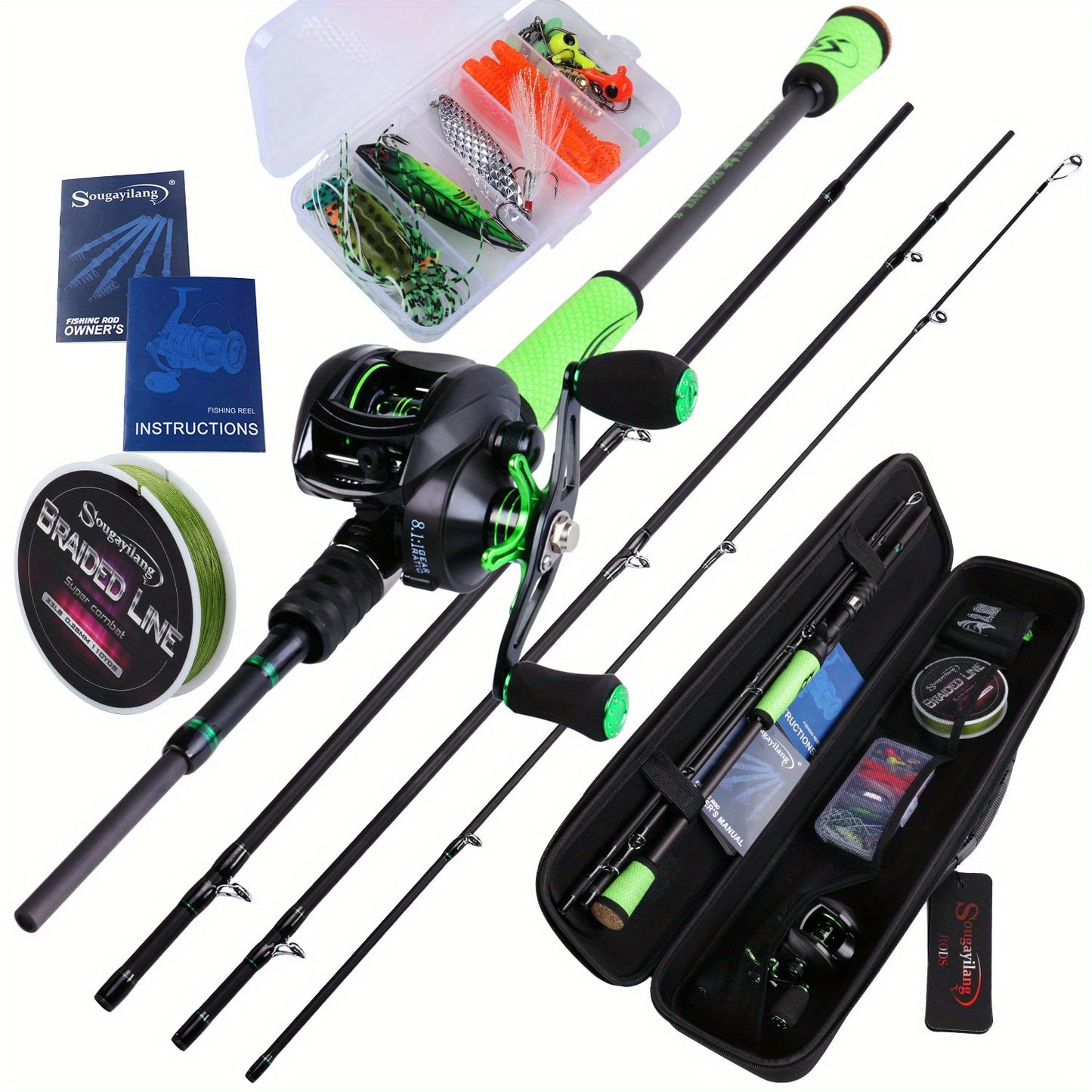 Sougayilang Premium Fishing Rod And Reel Set Carbon Fiber
