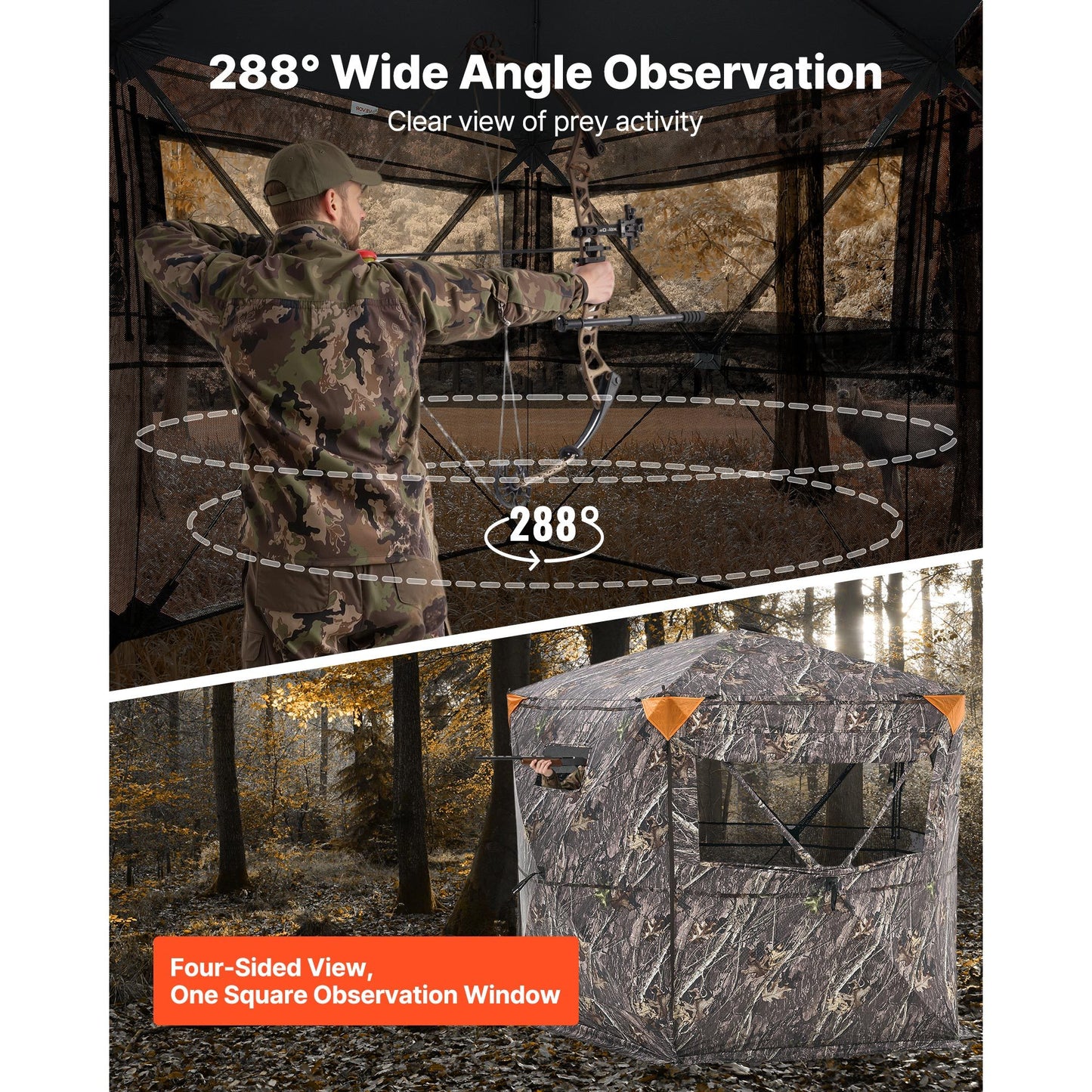 VEVOR See Through Ground Hunting Blind Portable Silent Bag
