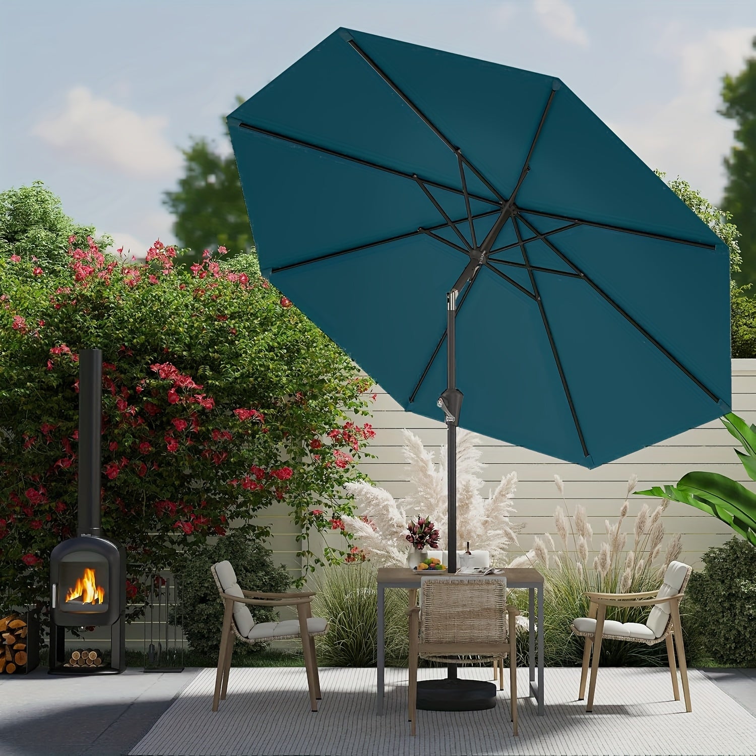 Durable Outdoor Patio Umbrella with Easy Tilt and Crank System - Parry's Picks