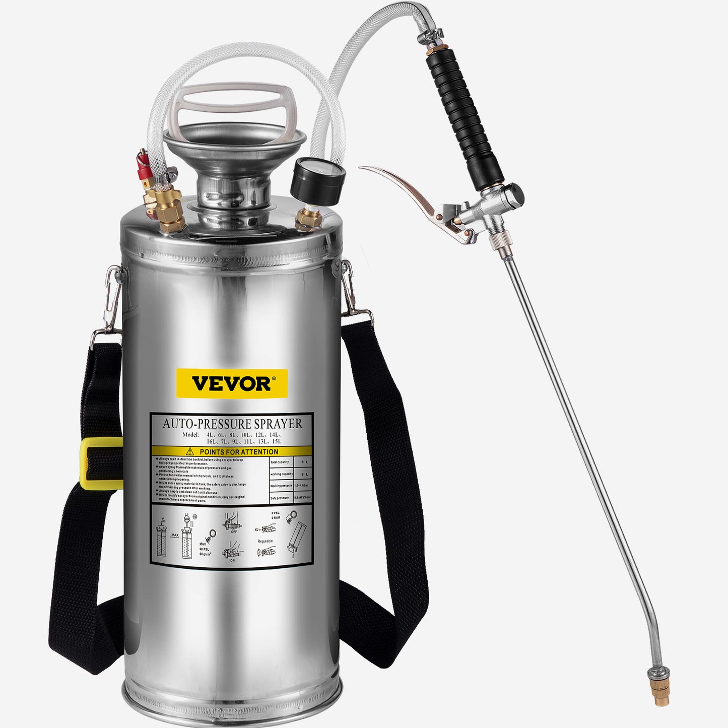 VEVOR Stainless Steel Sprayer For Garden Lawn And Sanitizing