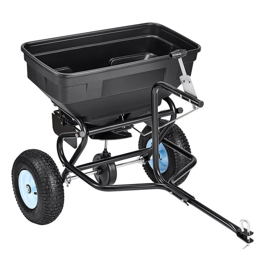 TowBehind Backpack Style Lawn Spreader With Terrain Wheels