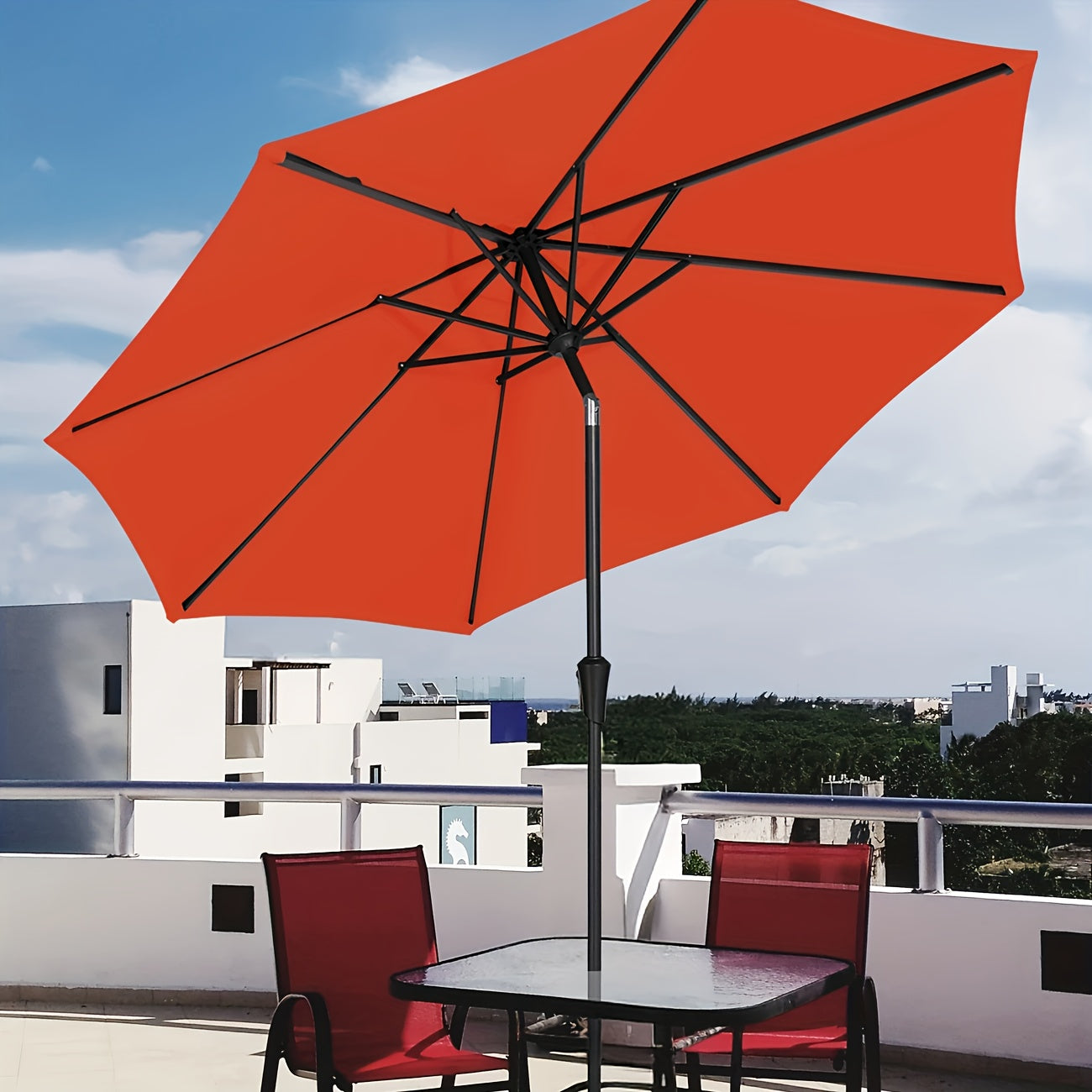 Durable Outdoor Patio Umbrella with Easy Tilt and Crank System - Parry's Picks